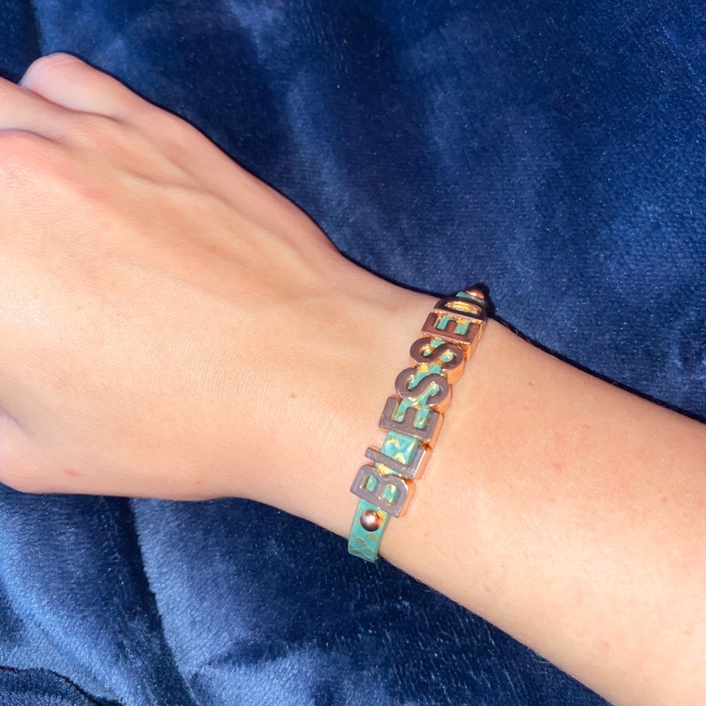 “Hope” and “blessed” bracelet pair